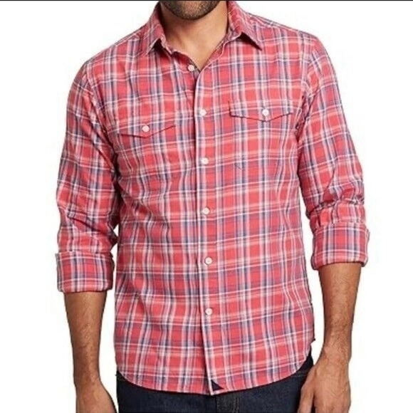 Untuckit men's button down long sleeve plaid - Picture 1 of 3